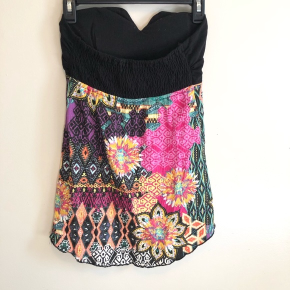 Self Esteem Sweetheart- Neck Strapless Printed Top - Picture 2 of 5